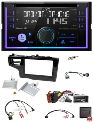 JVC Lenkrad USB 2DIN DAB Bluetooth CD Autoradio für Honda Jazz Fit 2013-2015 sch - Bild 1 von 4