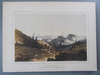 Sangre de Cristo Pass, Original Tinted Lithograph, 1850s