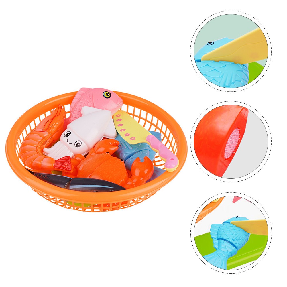 1 Set of Kids Simulation Crab and Fish Cutting Toy Set Early Educational Toys - Image 3
