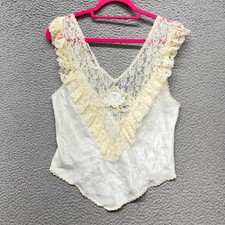Vtg Linerie Top Womens M Sheer Lace Satin Victorian Bridal Samye Newman USA