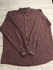 Eddie Bauer Shirt Mens XL Red Check Wrinkle Resistant Relaxed Button Down Cotton