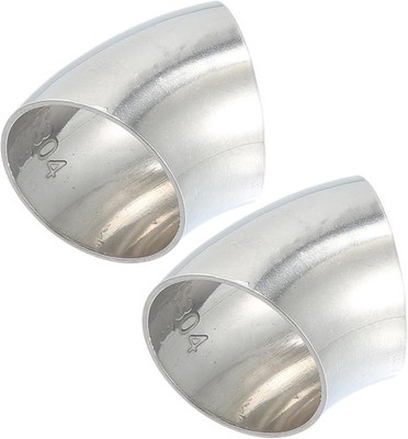 1.25'' 45 Degree Mandrel Bent Exhaust Elbow Pipe, 2pcs, SS304 Stainl Size: 1.25