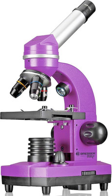 Bresser Junior Schülermikroskop BIOLUX SEL mit Smartphonehalter, violett