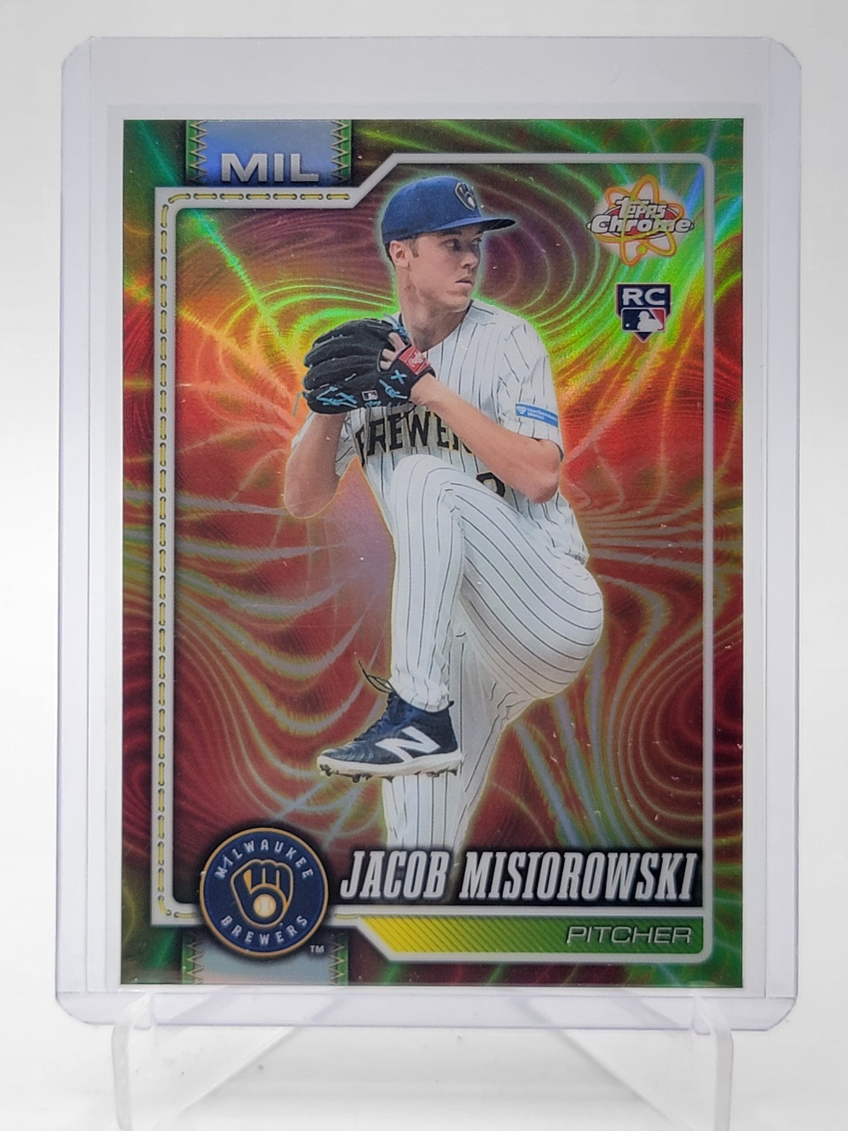 brewers pitcher jacob misiorowski pulled his own limited-edition baseball card 2023 Panini Prizm #108 Milwaukee Jacob Misiorowski Baseball Cards Price