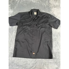 Men  s Black Dickies Short Sleeve Work Shirt Size M   Excellent Condition