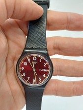 Swatch Watch SR1130SW Red Silicone Band With Date And Day Function Quartz