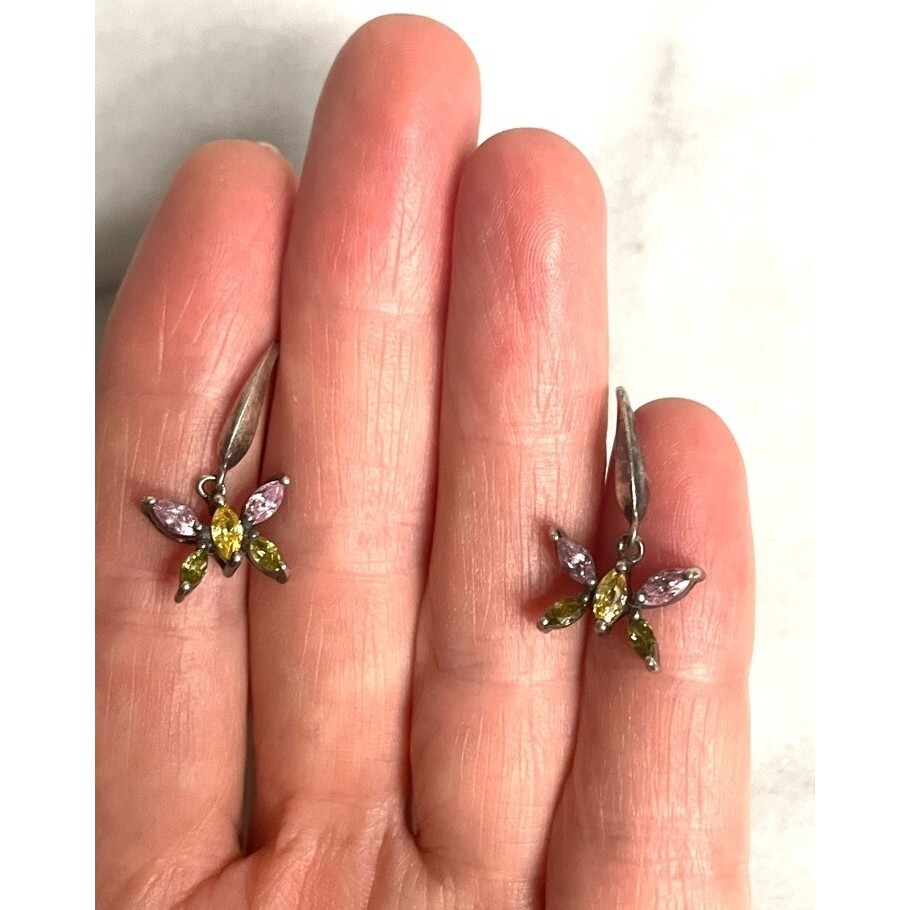 CUTE SOLID 925 STERLING SILVER AND MULTICOLORED G… - image 8