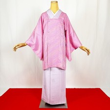 Japanese Kimono 'HAORI' Silk/Pink/flow/Vintage haori/Kimono jacket N775