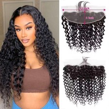Brazilian Deep Wave Virgin Human Hair 13x4 Ear to Ear Lace Frontal Hair Closure