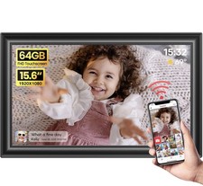 64GB 15.6" Frameo Digital Picture Frame WiFi, Large Electronic 15.6 Inch Black