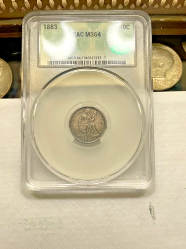 1883 Liberty Seated Dime CACG MS 64 CAC