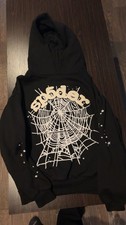 sp5der Black Graphic Web Print Hoodie Medium ...