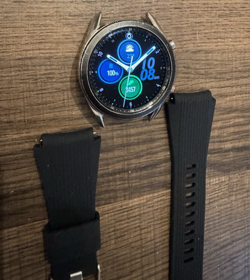 Samsung Galaxy Watch 3 SM-R845U 45mm Silver (LTE) Unlocked Good (READ)
