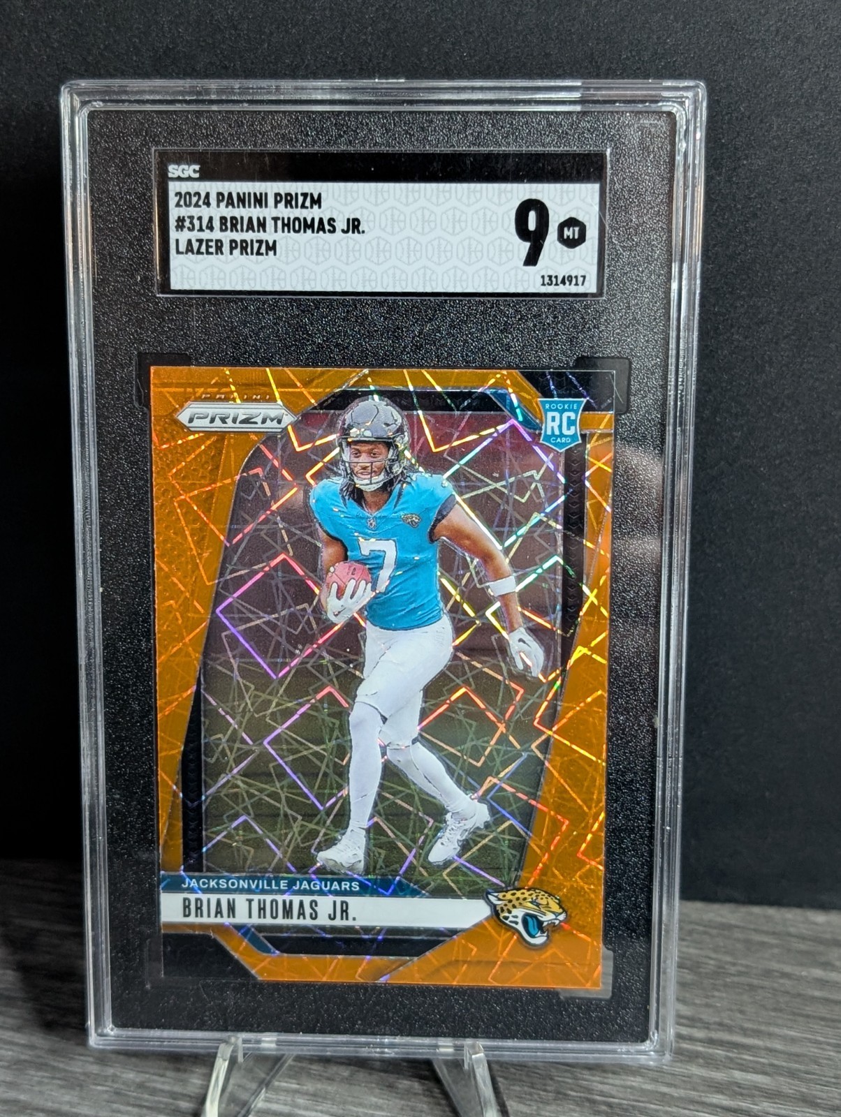 2024 Panini Prizm Brian Thomas Jr Orange Lazer Prizm Rookie #314 SGC 9 RC
