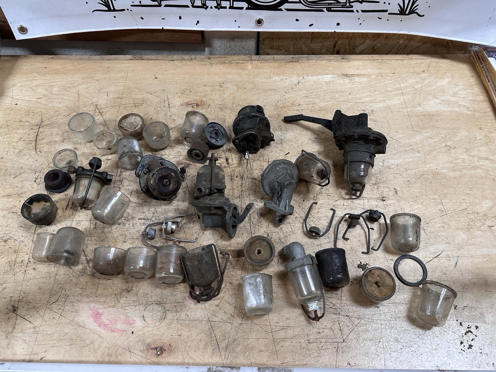 Vintage Glass Fuel Pump Lot Rat Rod Hot Rod