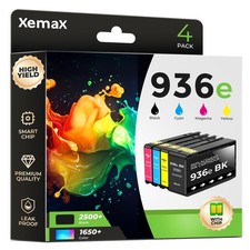 936 936e Ink Cartridges 4 Pack High Yield NEW , Black/Cyan/Magenta/Yellow