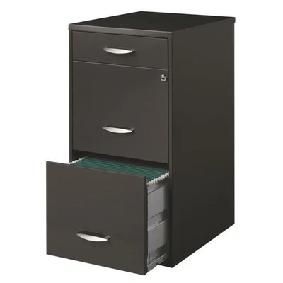 COMMCLAD Space Solutions Contemporary 3 Drawer Metal File Cabinet in Charcoal