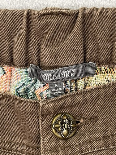 Pantaloncini Miss Me donna piccoli marroni taglio invecchiato azteco elastico in vita - Foto 6 di 8