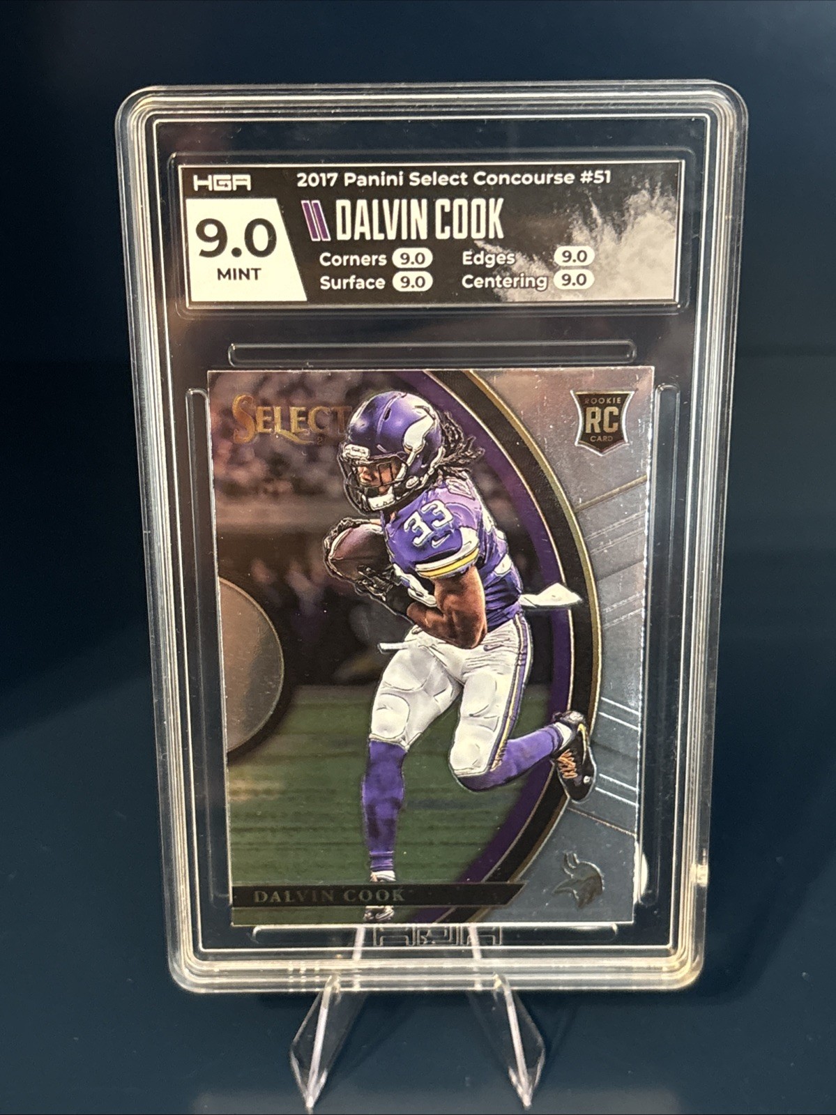 2017 Select Concourse SILVER PRIZM Dalvin Cook RC Rookie Graded 9 Vikings & FSU