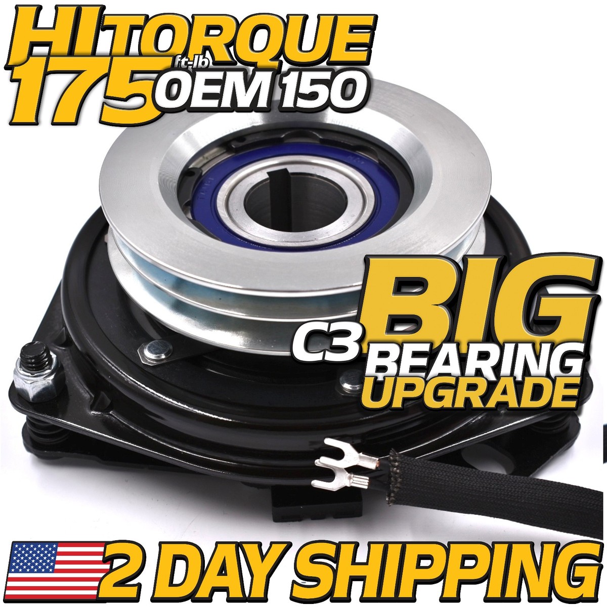 その他 ma HiTorque BIGBearing Billet Pulley PTO Clutch Fits Toro Z Master