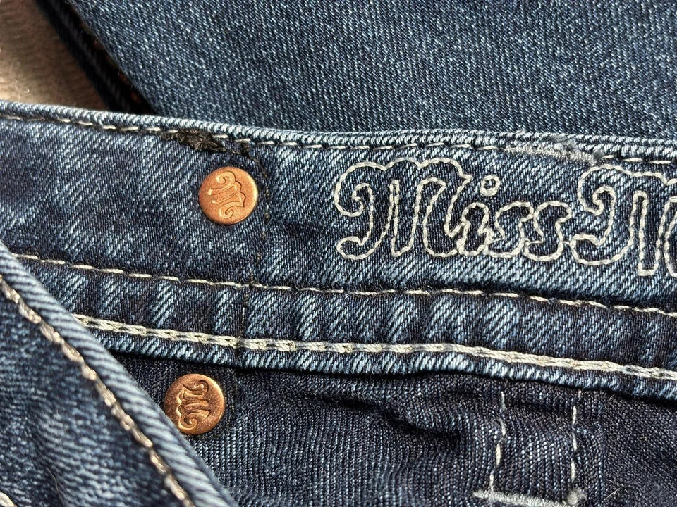 Pantalones de mezclilla Miss Me para niñas 7 azules ajustados adornados con bolsillo trasero DK234 JK5572S Foto 4 de 4