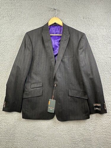$650 Ben Sherman Merton 2 Piece Suit 46R x W41 One Button Jacket Raw Hem NWT - Bild 2 von 23