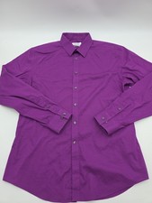 Calvin Klein Button Up Shirt Men Size 16.5 34/35 Purple Longsleeve. 39536