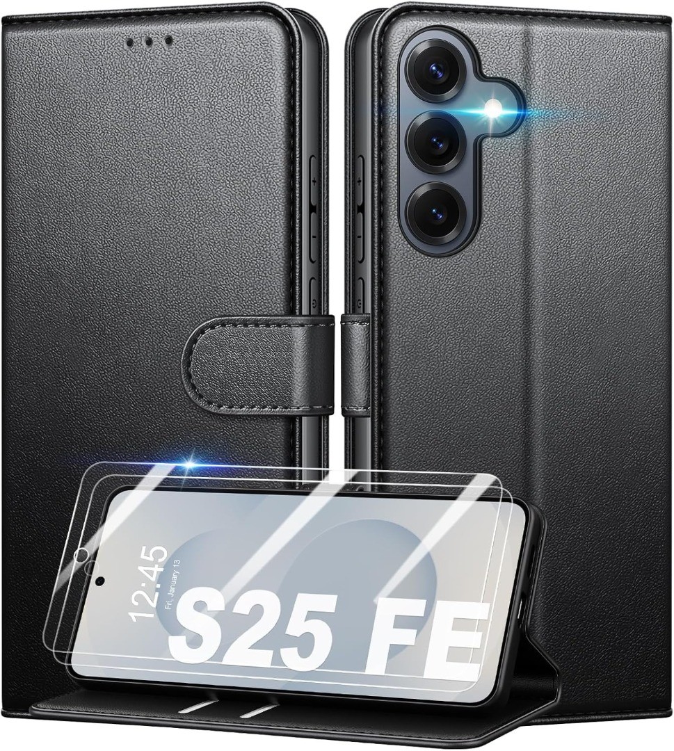 Case For Samsung Galaxy S25 FE, Wallet Leather Flip Phone Cover+