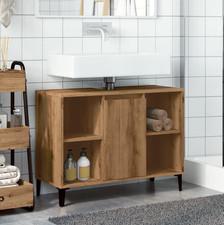 Waschbeckenunterschrank Badezimmermöbel Set Badmöbel Waschtisch Schrank Holz