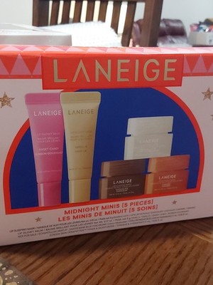 LANEIGE ''MIDNIGHT MINIS'' LIP SLEEPING MASK/LIP GLOWY BALM 5 PIECES NEW IN  BOX!