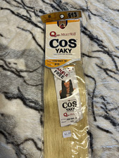 Milky Way Q COS 100 Human Hair Yaki Straight Remy 16in Blonde 613
