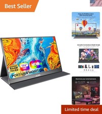 Ultra-Slim 15.6'' FHD Portable Monitor with Dual USB-C, HDR  Built-In Speakers