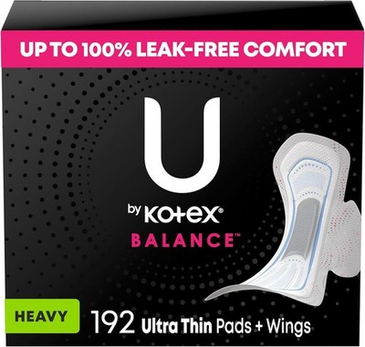 U by Kotex Clean & Secure Ultra Thin Pads with Heavy Absorbency (192 Count) 