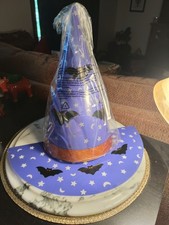 Lighted Witch Hat Halloween Tabletop Decoration Battery Operated