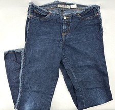Vintage Paris Blues Crop Jeans Dark Blue Frayed Waist, Legs And Hem - Size 7