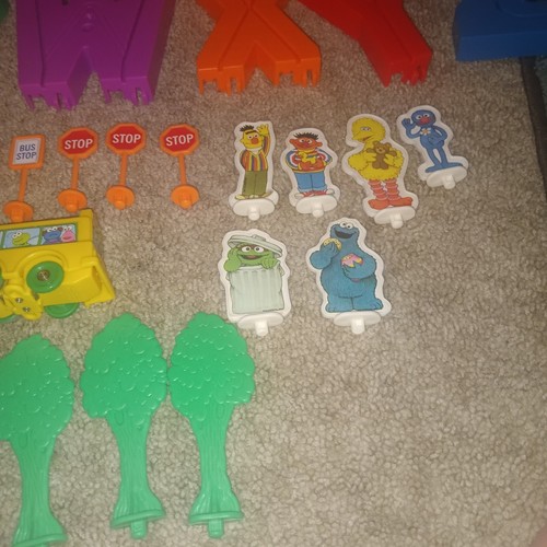 Vintage Playskool Sesame Street Alphabet Roadway - Complete- Working Bus W/ Box! - Picture 9 of 13