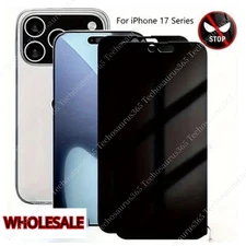 Wholesale Lot Privacy Glass Screen Protector for iPhone 17 16 15 14 13 Pro Max
