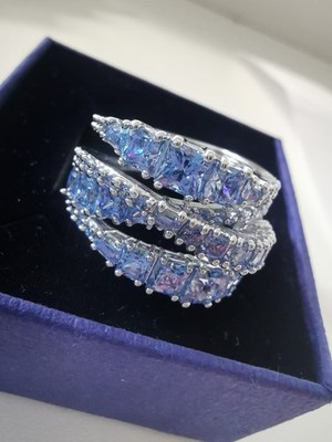 Swarovski Twist Wrap Ring Gr.55 Blau  Wie Neu