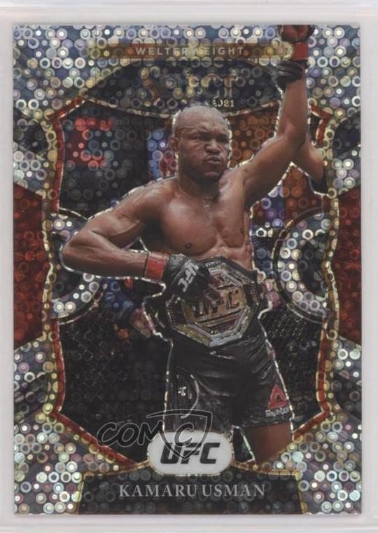 2021 Panini Select UFC Concourse Disco Prizm Kamaru Usman #7 0sn6