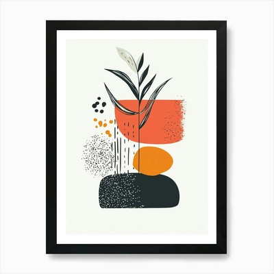 Abstrakte Pflanze Vektor Illustration gerahmtes Wandbild Poster Leinwanddruck Bild