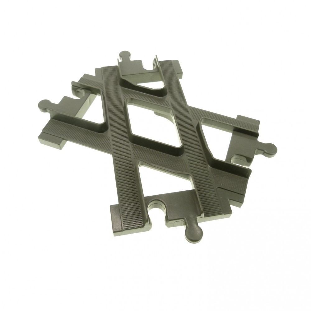 1x LEGO Duplo Rails Points Alt-Dunkel Grey Railway Crossing 637627 6376