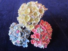 Vtg Millinery Flower Collection Lot Forget Me Not 1/4" Pink Blue Yellow H5525