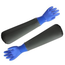 27.5" Long Rubber Gloves, PVC Waterproof Chemical Resistant Gloves with Cotto...