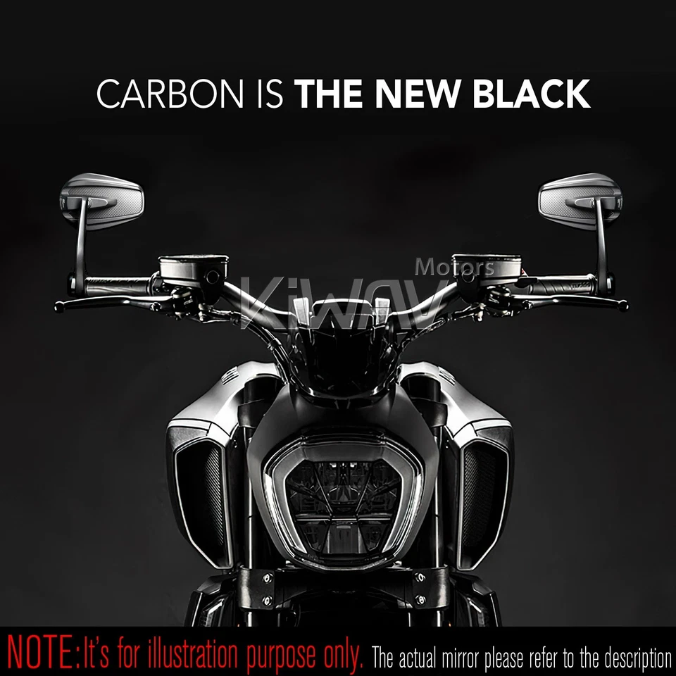 Barra de carbono espejos retrovisores cónicos mate negro para Triumph 18-up Speed Triple RS Foto 4 de 4