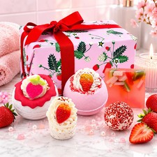 Strawberry Bath & Body Gift Set | 5 Luxury Bath Treats NEW