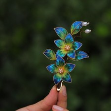 Velvet Flower Hair Clip Silk Velvet Hanfu Chinese Style Hairpin Vintage 1pc