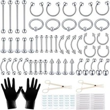 104-Piece Professional Body Piercing Kit - Safe and Sterilized Accessories