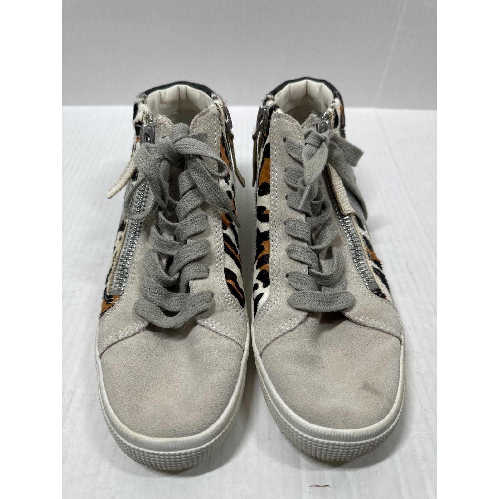 Dolce Vita Zonya Leopard Animal Calf Hair High Top Shoes Boots