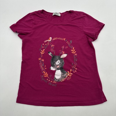 Pull & Bear T-Shirt Women Small Pink Graphic Print ..#25138