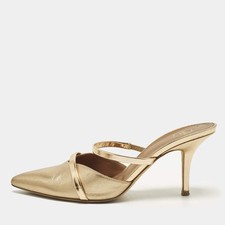 Malone Souliers Maureen Size 37.5 Metallic Leather Mules